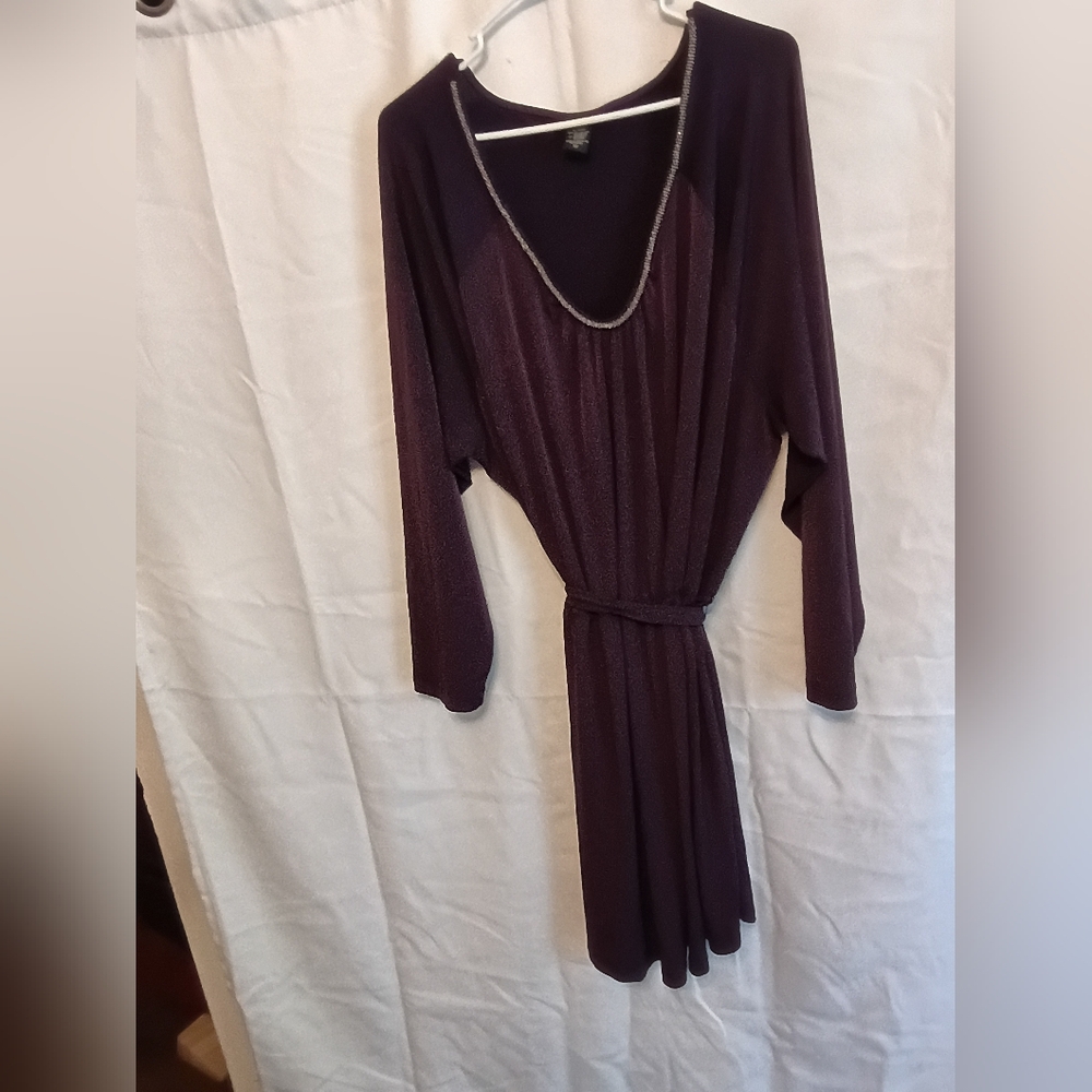 LYS Chic Long Sleeve With Belt Purple Dress Size 3x. - Picture 7 of 8